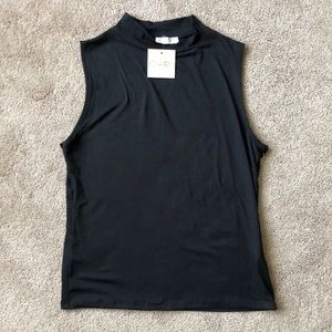 Black Mock Neck Tank NWT